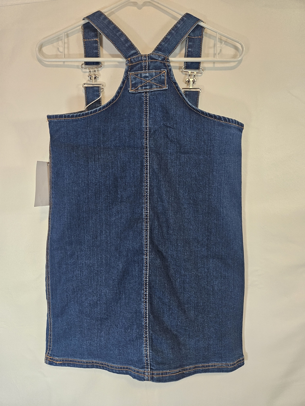 Dark Denim Women’s Overall Skirt with Front Pockets Trendy Streetwear Preppy - Picture 3 of 6